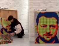 Дніпрянин створив потрет Володимира Зеленського з кубиків Рубіка