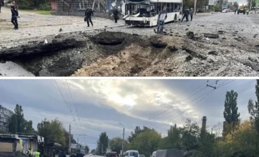 У Дніпрі вирву від ракети на дорозі залатали за ніч (ФОТО)